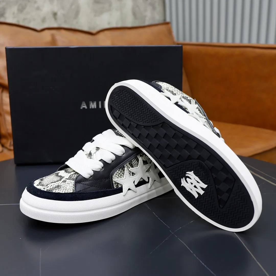 Men's men's shoes 💰540💰🔥🔥🔥 Couple style Amiri2024 new sports and casual shoes, casual, fashionable and versatile flat-soled moral training shoes. Classic color combination + perfect shoe shape, Amiri’s classic Logo star makes you and I fall in love. Imported cow suede leather makes the shoes more high-end. Recommended by major celebrities, bloggers and internet celebrities.   Color: black, off-white, blue, pink, red. Size: Women’s 35-40 (41 is custom-made and non-returnable) Men’s 38-44 (45 and 46 are custom-made and non-refundable)